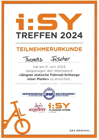 iSY Treffen 2024 mit Weltrekord Thomas