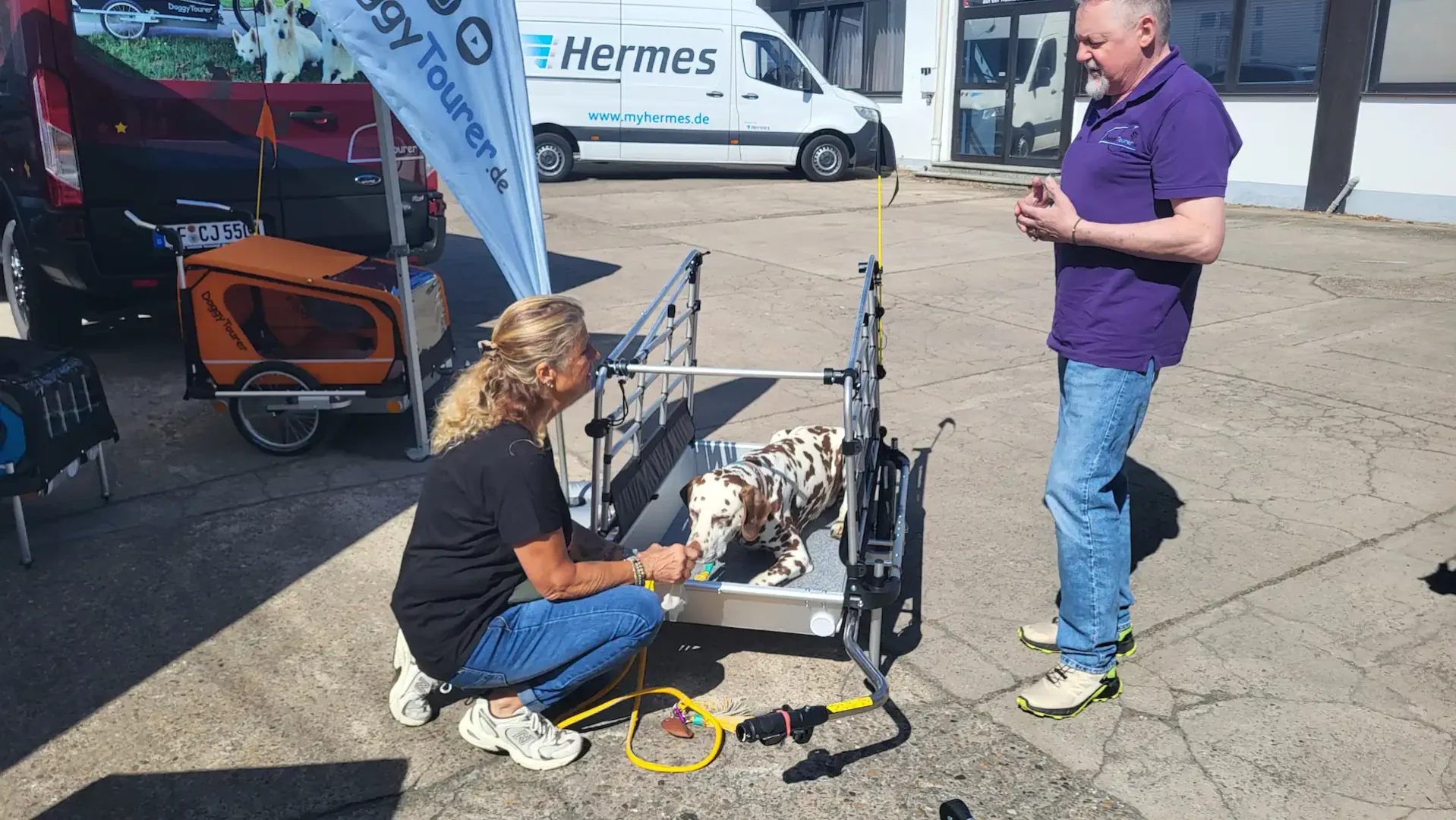 iSY Showtruck beim E-Bike Cafe DoggyTourer DogGuard Dalmatiner