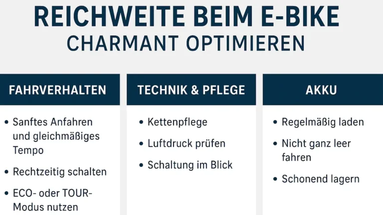 E-Bike Reichweite optimieren durch verbessertes Fahrverhalten und Pedelec Akku Pflege